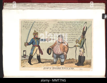 . Satire auf die Angst vor einer französischen Invasion, 1794-1805. (Britische politische Karikatur) wie England zu erobern. [1803-06-06]. Bodleian Bibliotheken, wie England einzudringen Stockfoto