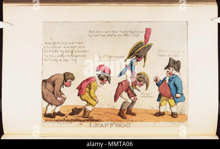 . Satire auf die Angst vor einer französischen Invasion, 1794-1805. (Britische politische Karikatur) Leap Frog. [1807] -01-01. Bodleian Bibliotheken, Leap Frog Stockfoto