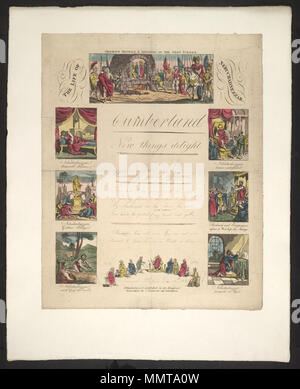 . Schreiben leer Das Leben von Nebukadnezar berechtigt; Schadrach Meschach und Abed-Nego in der feurigen furace; Nebukadnezar träumt Träume; Nebuchadnezzars Traum interpretiert; Nebukadnezars Golden Image; Sadrach und Gefährten verweigern, um das Bild zu verehren; Nebukadnezar frißt Gras wie ein Ochse; Nebukadnezar, betet zu Gott; Nebukadnezar, der in seinem Königreich; Leben Nebukadnezars, des Lebens von Nebukadnezar. 22. Dezember 1820. Fairburn, John [Thema] Bodleian Bibliotheken, Leben von Nebukadnezar Stockfoto