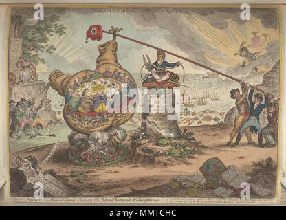 . Britische politische Karikatur; Politische Mathematiker, Schütteln der Breite unten 'Hemisphären; --. Juni 1797. Bodleian Bibliotheken, politischen Mathematiker, Schütteln der broadbottom 'Hemisphären Stockfoto