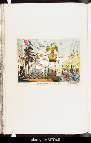 . Karikatur von Napoleon I. (Britische politische Karikatur) Siehe! Sah! Oder: eine Probe der Französischen Stabilität. 1. April 1815. Bodleian Bibliotheken, siehe sah, oder - ein Muster der Französischen Stabilität Stockfoto