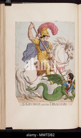 . Satire auf die Angst vor einer französischen Invasion, 1794-1805. (Britische politische Karikatur) St. George und der Drache. [1803-08-26]. Bodleian Bibliotheken, St. George und der Drache Stockfoto