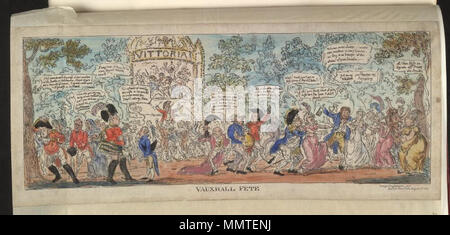 . Satire auf der Krieg der Halbinsel. (Britische politische Karikatur) Vauxhall Fete. 1. Januar 1813. Bodleian Bibliotheken, Vauxhall fete Stockfoto