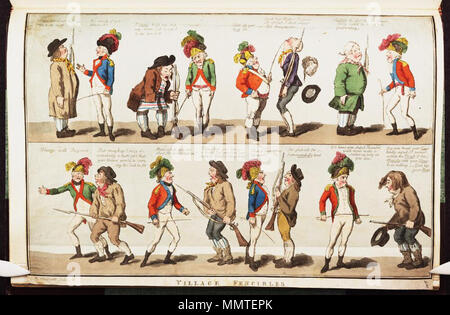 . Satire auf die Angst vor einer französischen Invasion, 1794-1805. (Britische politische Karikatur) Dorf fencibles. [1803?]. Bodleian Bibliotheken, Dorf fencibles Stockfoto