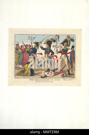 . Satire auf die Angst vor einer französischen Invasion, 1794-1805. (Britische politische Karikatur) Was Briten, zu vermeiden sollte.: Die barmherzigkeit von Bonaparte in Ägypten. [1803-10]. Bodleian Bibliotheken, was Briten, sollte zu vermeiden - die liebevolle, große Barmherzigkeit von Bonaparte in Ägypten Stockfoto