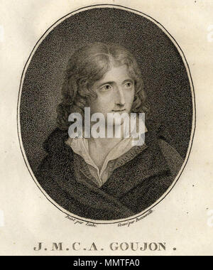 . Italiano: Jean-Marie - Claude-Alexandre Goujon, incisione, 21,7 x 13,8 cm, Château de Versailles et de Trianon. 1805. François Bonneville (attivo Dal 1787 al 1802) Bonneville Jean-Marie Goujon Stockfoto