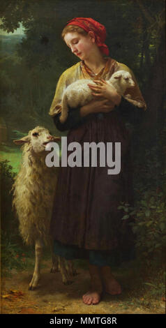 L'Agneau Nouveau-Ne (Die schäferin). 1873. William-Adolphe Bouguereau - L'Agneau Nouveau-Ne (Die schäferin) - Google Kunst Projekt Stockfoto