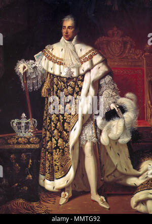 Porträt von Charles X von Frankreich im Coronation Roben. 1825. Karel X-Koning der Fransen Stockfoto