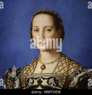 Portrait von Eleonore von Toledo mit ihrem Sohn Giovanni De' Medici. von 1544 bis 1545. Bronzino - Eleonora Di Toledo col figlio Giovanni - Google Art Project (7/8) Stockfoto