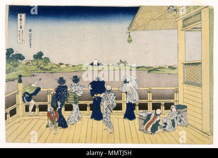 Fuji von der Plattform der Sasayedo. Teil der Serie 36 Blick auf Mount Fuji, Nr. 07. . Zwischen 1800 und 1900. Brooklyn Museum - Fuji von der Plattform der Sasayedo - Katsushika Hokusai Stockfoto