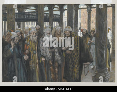 Brooklyn Museum - Die Hohenpriester Ratschlagen zusammen (Les Princes de prêtres se consultent) - James Tissot Stockfoto