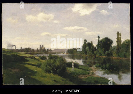 Brooklyn Museum - Der Fluss Seine in Mantes-Charles-Fran çois Daubigny Stockfoto
