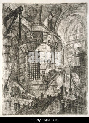Der runde Turm, Tafel III von Le Carceri d'invenzione. zwischen 1747 und 1751. Brooklyn Museum - der runde Turm Tafel III von Invenzioni Capric di Carceri - Giovanni Battista Piranesi Stockfoto