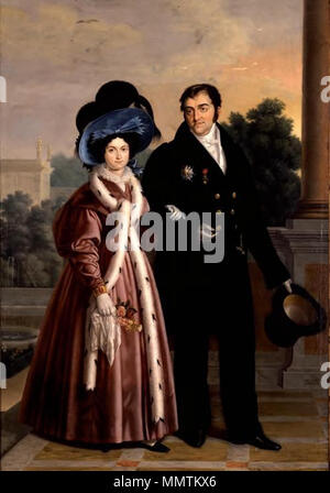 Fernando VII y María Cristina de Borbón-Dos Sicilias Stockfoto