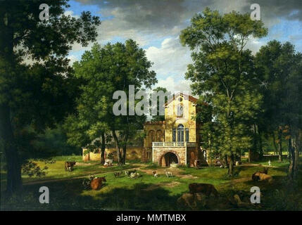 Natolin Park mit niederländischen Bauernhof. 1833. Kasprzycki Natolin Park mit niederländischen Farm Stockfoto