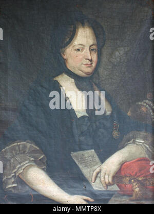 . English: Kaiserin Maria Theresia in Witwentracht Englisch: Portrait von Maria Theresia (1717-1780). ca. 1765-1780. Maria Theresia mit Papier Stockfoto