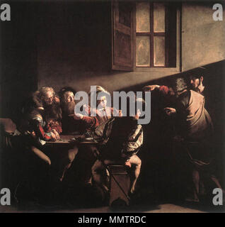 Englisch: Die Berufung des heiligen Matthäus. zwischen 1599 und 1600. CaravaggioContarelli Stockfoto