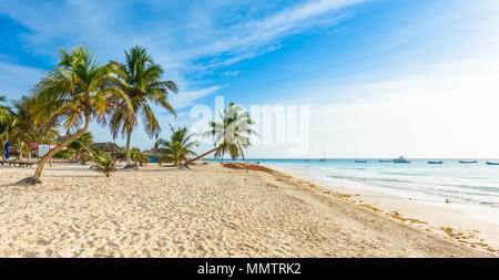 Paradise Beach auch genannt Playa Paraiso bei Sonnenaufgang - Schöne und tropische karibische Küste von Tulum, Quintana Roo, Riviera Maya, Mexiko Stockfoto