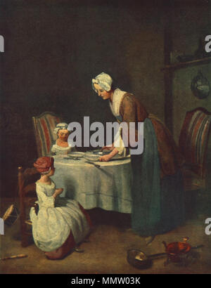 Das Gebet vor dem Essen. ca. 1740. Chardin, 01. Stockfoto