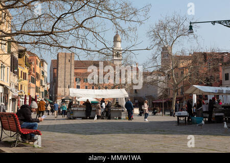 Campo Santa Margherita, Dorsoduro, Venedig, Italien Stockfoto