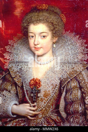 . Englisch: Christine von Frankreich (Zukunft Herzogin von Savoyen). ca. 1615. Christine von Frankreich (Zukunft Herzogin von Savoyen) von Frans Pourbus der Jüngere Stockfoto