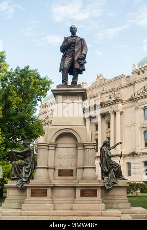 Thomas Hendricks Denkmal in Indianapolis, Indiana Stockfoto