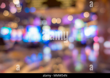 Abstrakte verschwommenen Hintergrund des Casino in Las Vegas City in Nevada, USA Stockfoto