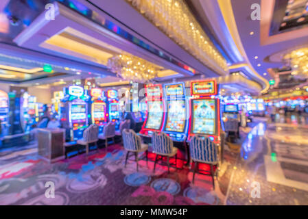 Abstrakte verschwommenen Hintergrund des Casino in Las Vegas City in Nevada, USA Stockfoto