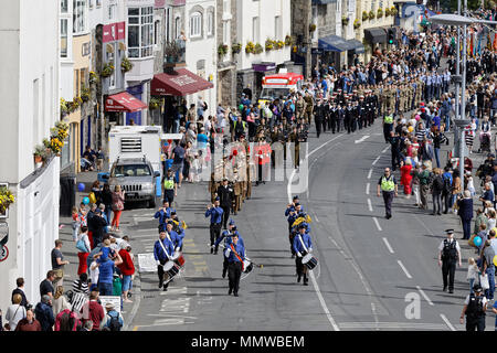 Der jährliche Tag der Befreiung Kirche Parade in St Peter Port, Guernsey Stockfoto