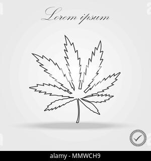 Marihuana oder Cannabis leaf line Symbol Symbol, Vector Illustration.eps 10. Stock Vektor