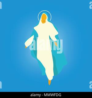 Vector Illustration für: Mariä Himmelfahrt in den Himmel, auch als Fest der Heiligen Maria, der Jungfrau, und das Einschlafen der Jungfrau Maria oder 1352 die Mutter Gottes bekannt. Stock Vektor