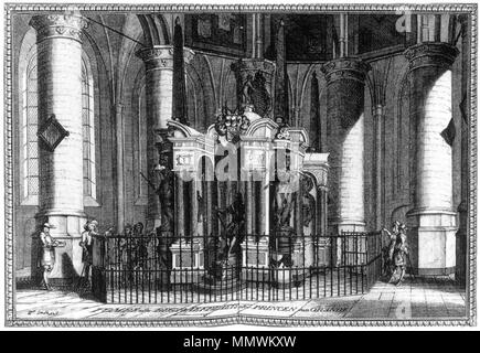 Deutsch: das Grab von William die Stille in der Nieuwe Kerk, Delft. zwischen 1667 und 1680. Coenraet Decker - das Grab von William die Stille in der Nieuwe Kerk, Delft - WGA 06153 Stockfoto