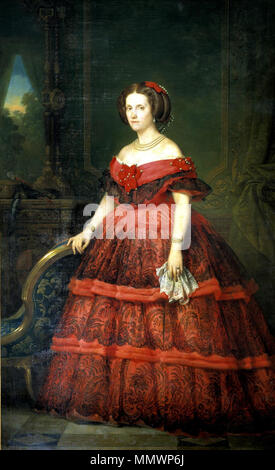 . Español: Retrato de Isabel Fernanda de Borbón (1821-1897), Que fue hija del Infante Francisco de Paula de Borbón y nieta del Rey Carlos IV. de España. Englisch: Infanta Isabel von Spanien, Gräfin Gurowski Español: La Infanta Isabel Fernanda de Borbón. 1860. Infanta Isabel von Spanien, Gräfin Gurowski, 1860 Stockfoto