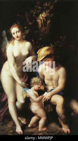 Correggio - die Bildung der Amor - WGA05340 Stockfoto