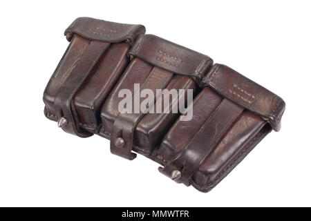 Ww1 Zeitraum Munition aus Leder Tasche - Tasche für Munition Stockfoto