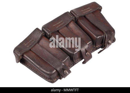 Ww1 Zeitraum Munition aus Leder Tasche - Tasche für Munition Stockfoto