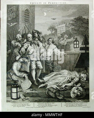 . Vier Stufen der Grausamkeit - Grausamkeit in Perfektion, dritte der Serie von Gravuren. 1751. William Hogarth (1697 - 1764) Beschreibung der britische Maler und Graveur Geburtsdatum / Tod 10 November 1697 25 Oktober 1764 Ort der Geburt / Todes London London Standort London, Chiswick Authority control: Q 171344 VIAF:?:? ISNI 17268409 0000 0001 2099 3749 ULAN:?? n 500004242 LCCN: 80126106 NLA:? 35201047 WorldCat Grausamkeit 3 Stockfoto