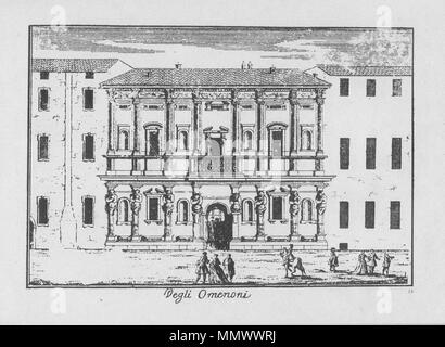 . Italiano: Marc'Antonio Dal Re (1697-1766), La Casa degli Omenoni a Milano. Incisione Questa è La n. 14 di una Serie di 88 Vedute di Milano pubblicata da Del Re attorno al 1745. Englisch: Marc'Antonio Dal Re (1697-1766), der so genannten "Casa degli Omenoni" ("Haus der grossen Männer") in Mailand. Diese Gravur ist #14 aus einer Reihe von Ansichten 88 Vedute di Milano (Mailand) veröffentlicht durch Del Re 1745. Dal Re, Marc'Antonio (1697-1766) - Vedute di Milano - 14 - Casa degli Omenoni-Ca. 1745 Stockfoto