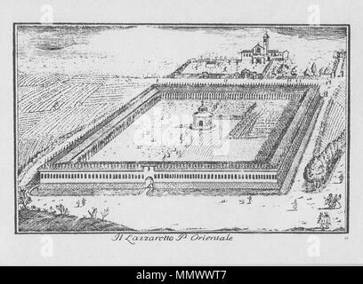 . Italiano: Marc'Antonio Dal Re (1697-1766), Il Lazzaretto di Milano. Dalla Serie di 88 Vedute di Milano pubblicata da Del Re attorno al 1745. . Vom 6. Oktober 2012, 10:58:15. Marc'Antonio Dal-Dal Re, Marc'Antonio (1697-1766) - Vedute di Milano - Il lazzaretto Stockfoto