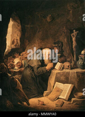 Die Versuchung des Hl. Antonius. 1640er. David Teniers (II) - Die Versuchung des Hl. Antonius - WGA 22105 Stockfoto