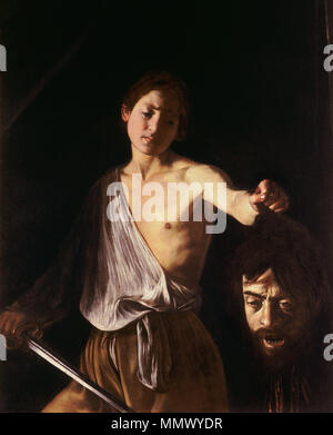 Englisch: David mit dem Leiter der Goliath Polski: Dawid z g?ow? Goliata. ca. 1610. David mit dem Leiter der Goliath-Caravaggio (1610) Stockfoto