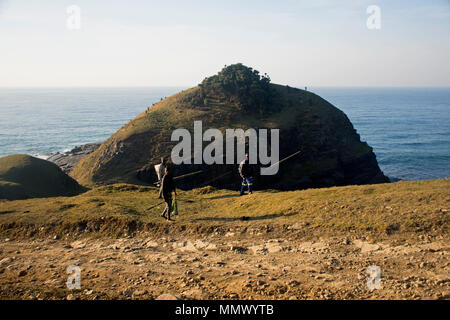 Fischer an der Mapuzi River Delta, Coffee Bay, Eastern Cape, Südafrika, Wild Coast Stockfoto