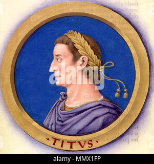 Beschreibung des douze Césars avec leurs Zahlen 11 - Titus Stockfoto