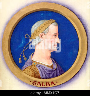 Beschreibung des douze Césars avec leurs Zahlen 7 - Galba Stockfoto