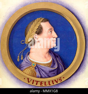 Beschreibung des douze Césars avec leurs Zahlen 9-Vitellius Stockfoto