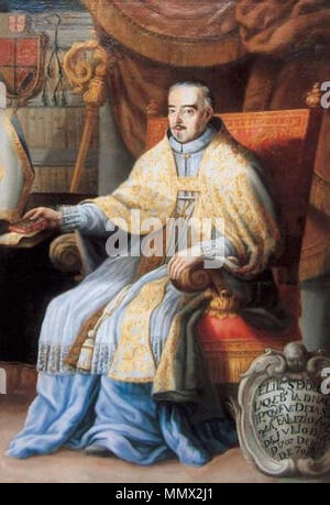 . Español: Retrato del eclesiástico español Diego de La Cueva y Aldana (1638-1707), Que llegó a ser Obispo de Valladolid. Diego de La Cueva y Aldana. 1699. Diego de La Cueva y Aldana, Obispo de Valladolid (Catedral de Valladolid) Stockfoto