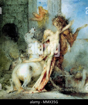 Englisch: Diomedes durch seine Pferde gefressen. 1866. Diomedes Fraß durch seine Pferde - Gustave Moreau (1866) Stockfoto