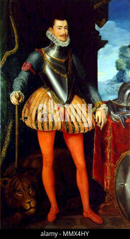 . Español: Retrato de Don Juan de Austria (1547-1578), Que fue ilegítimo hijo del Emperador Carlos I de España y hermanastro del rey Felipe II. Esta obra es una Copia del retrato Pintado por Alonso Sánchez Coello conservado y en el madrileño Museo del Prado, y fue adquirida para el Museo Naval de Madrid Por una echten Orden del día 21 de Oct de 1857, siendo Además restaurada De 1993. Don Juan de Austria. 1854. Don Juan de Austria (Museo Naval de Madrid) Stockfoto