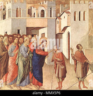 Die Heilung des Blinden Menschen zwischen 1308 und 1311. Duccio di Buoninsegna - Heilung des Blinden - WGA 06779 Stockfoto