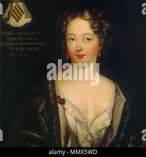 Français: Marie Angélique de Scoraille de Roussille, duchesse de Fontanges (1661-1681) Duchess-Fontages Stockfoto